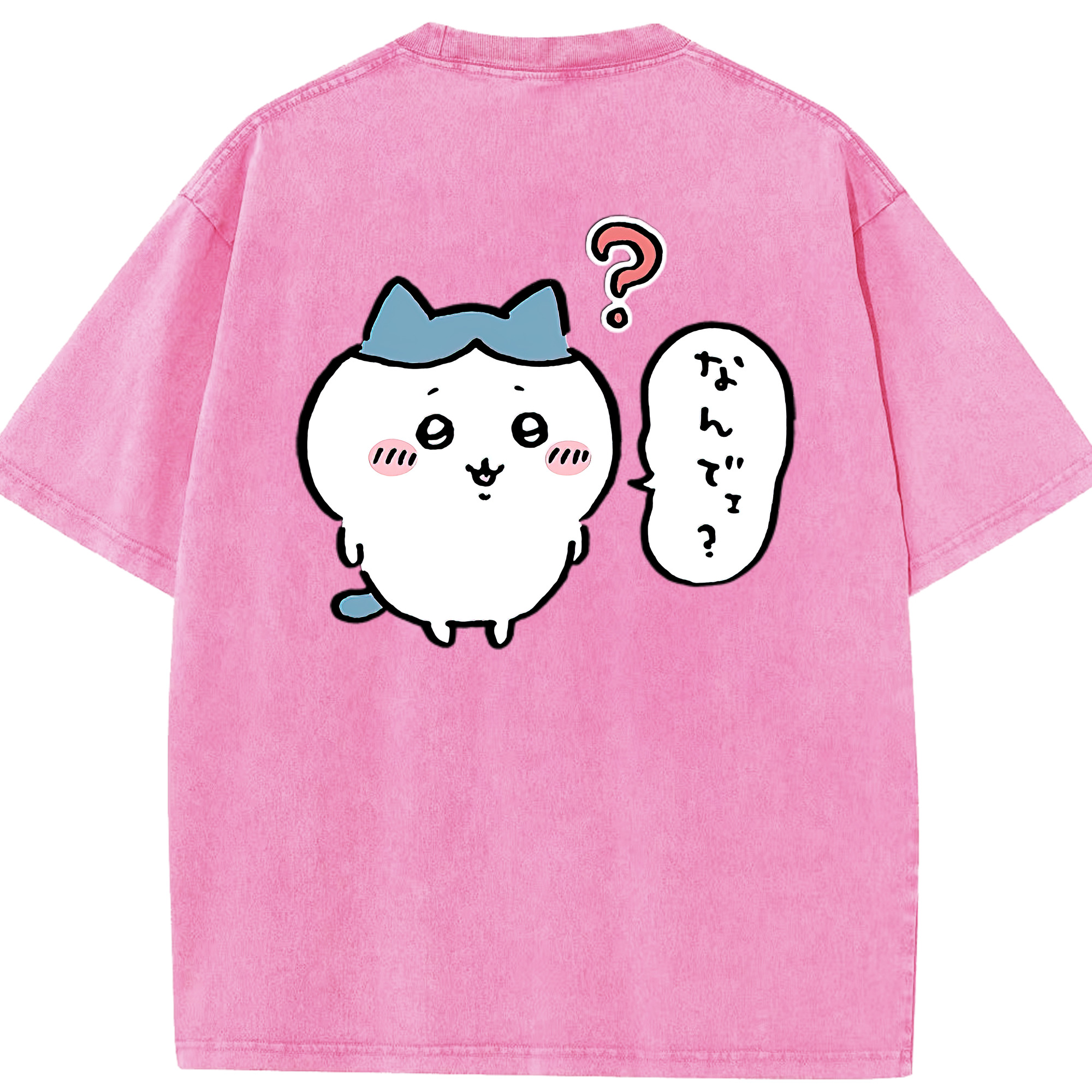 （画像用） ちいかわ ハチワレ Chii-kawa hachiware 綿100% ヴィンテージ風 半袖Tシャツ（背面プリント）